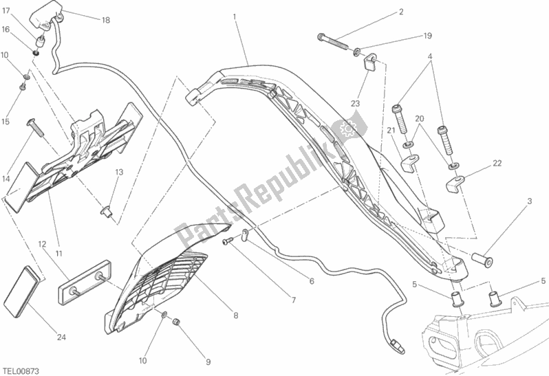 All parts for the Plate Holder of the Ducati Scrambler Icon Thailand USA 803 2017